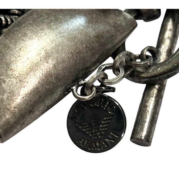 Emporio Armani Snake Rope Chain Bracelet in Antique Silver - Picture 3 of 3